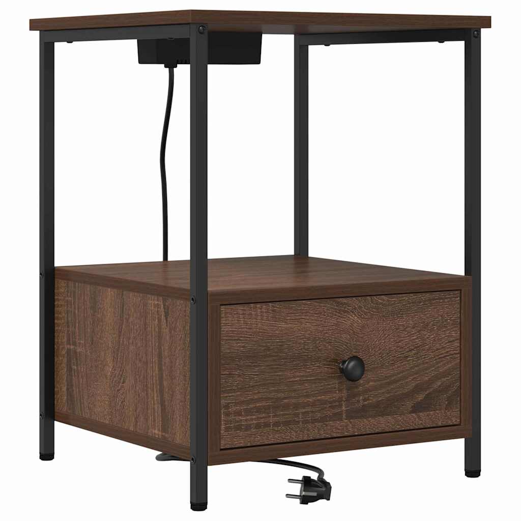 Armadio da Notte con cassetto Rovere Marrone 42 x 41 x 56 cm