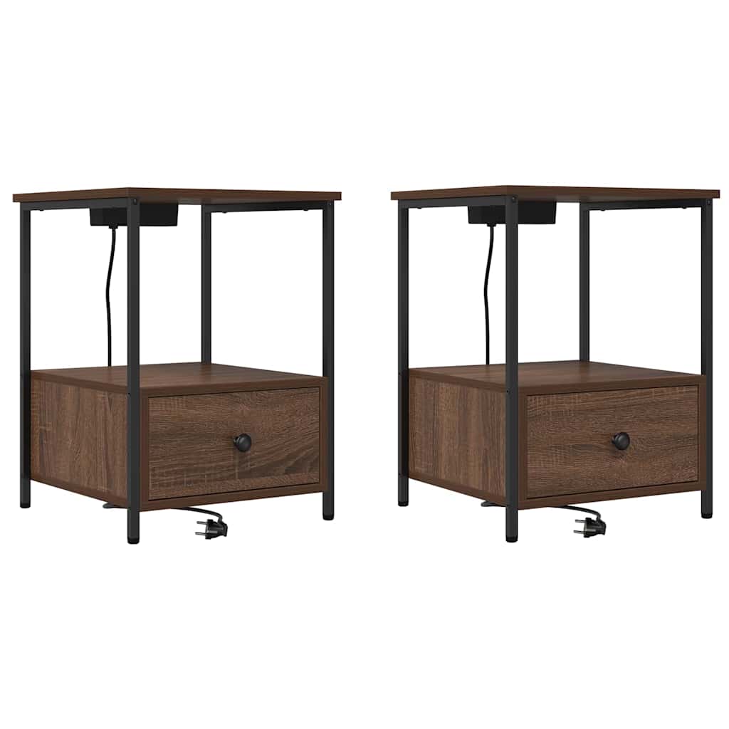 Armadio da Notte 2 pcs Rovere Marrone 42 x 41 x 56 cm