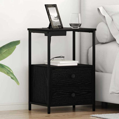 Armadio da Notte Rovere Nero 40 x 31 x 60 cm Legno multistrato
