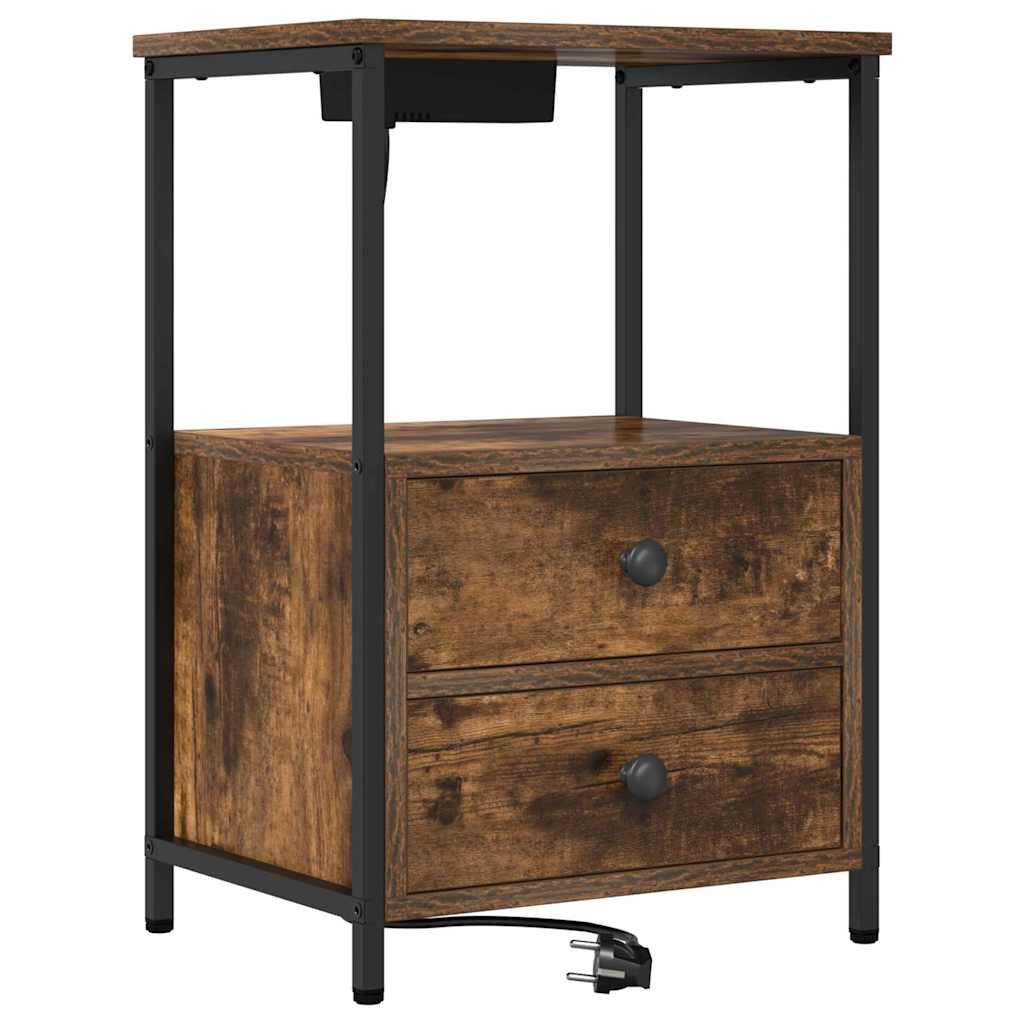Armadio da Notte Rovere fumÃ© 40 x 31 x 60 cm Legno multistrato