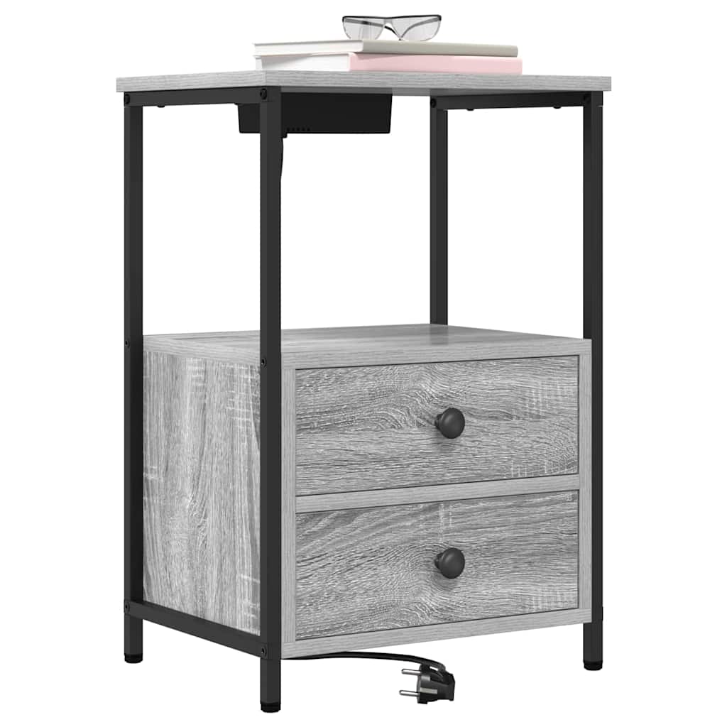 Armadio da Notte con cassetto Grigio Sonoma 40 x 31 x 60 cm