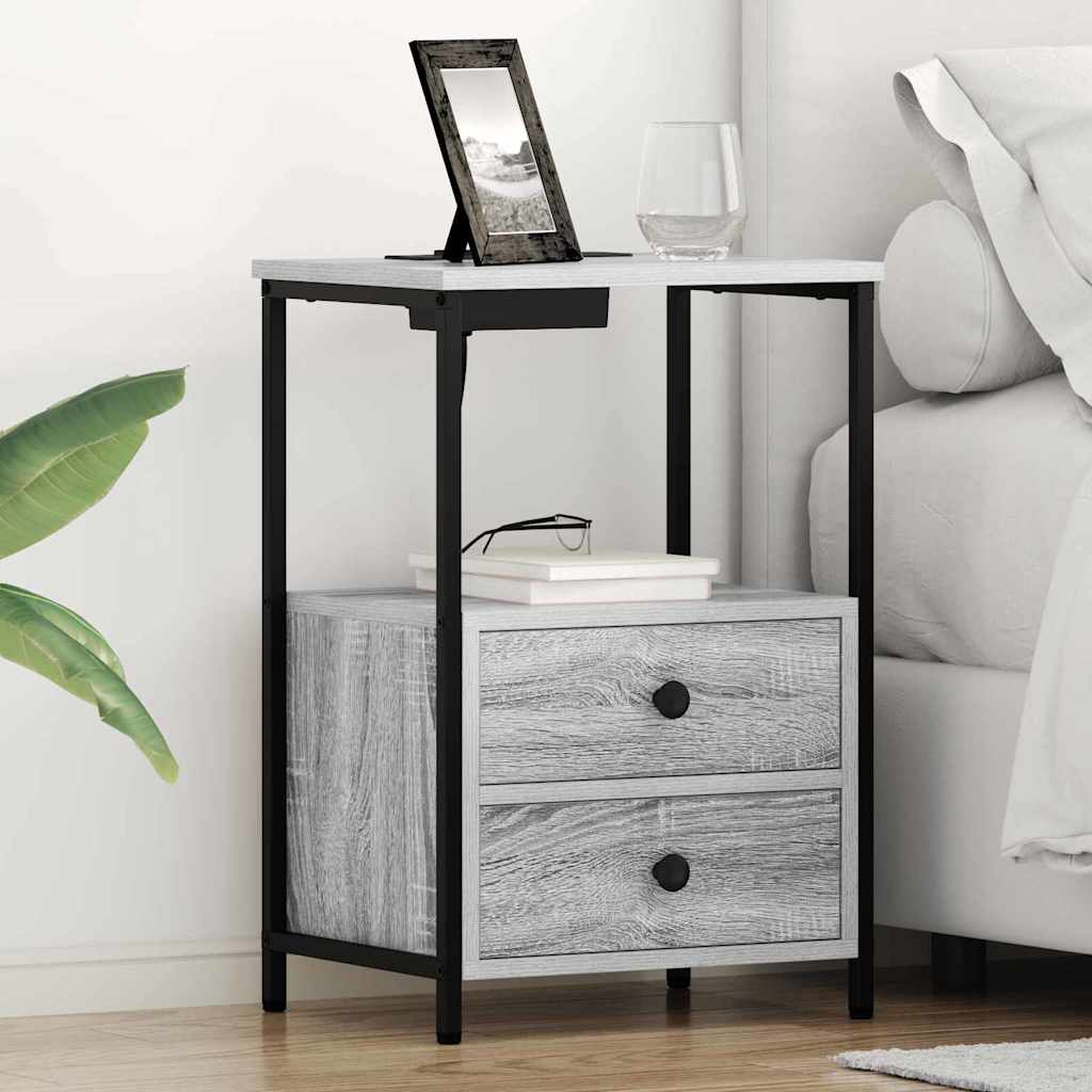 Armadio da Notte 2 pcs Grigio Sonoma 40 x 31 x 60 cm