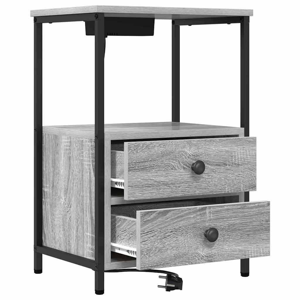 Armadio da Notte 2 pcs Grigio Sonoma 40 x 31 x 60 cm