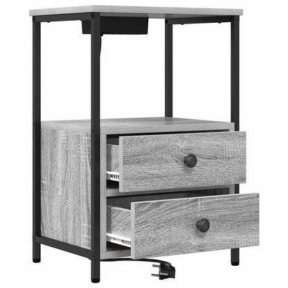 Armadio da Notte 2 pcs Grigio Sonoma 40 x 31 x 60 cm