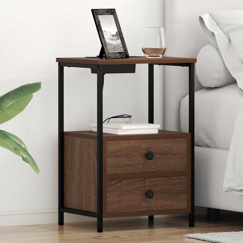 Armadio da Notte con cassetto Rovere Marrone 40 x 31 x 60 cm