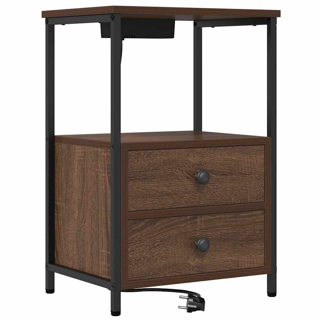Armadio da Notte con cassetto Rovere Marrone 40 x 31 x 60 cm
