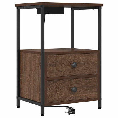Armadio da Notte con cassetto Rovere Marrone 40 x 31 x 60 cm