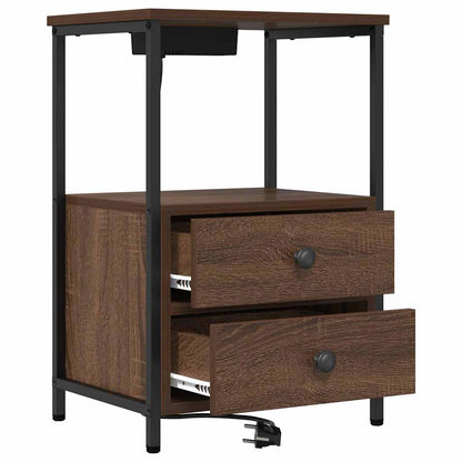 Armadio da Notte con cassetto Rovere Marrone 40 x 31 x 60 cm
