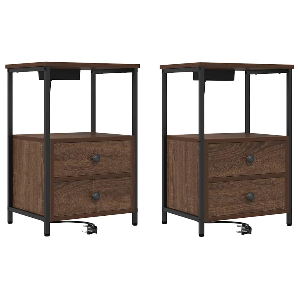 Armadio da Notte 2 pcs Rovere Marrone 40 x 31 x 60 cm
