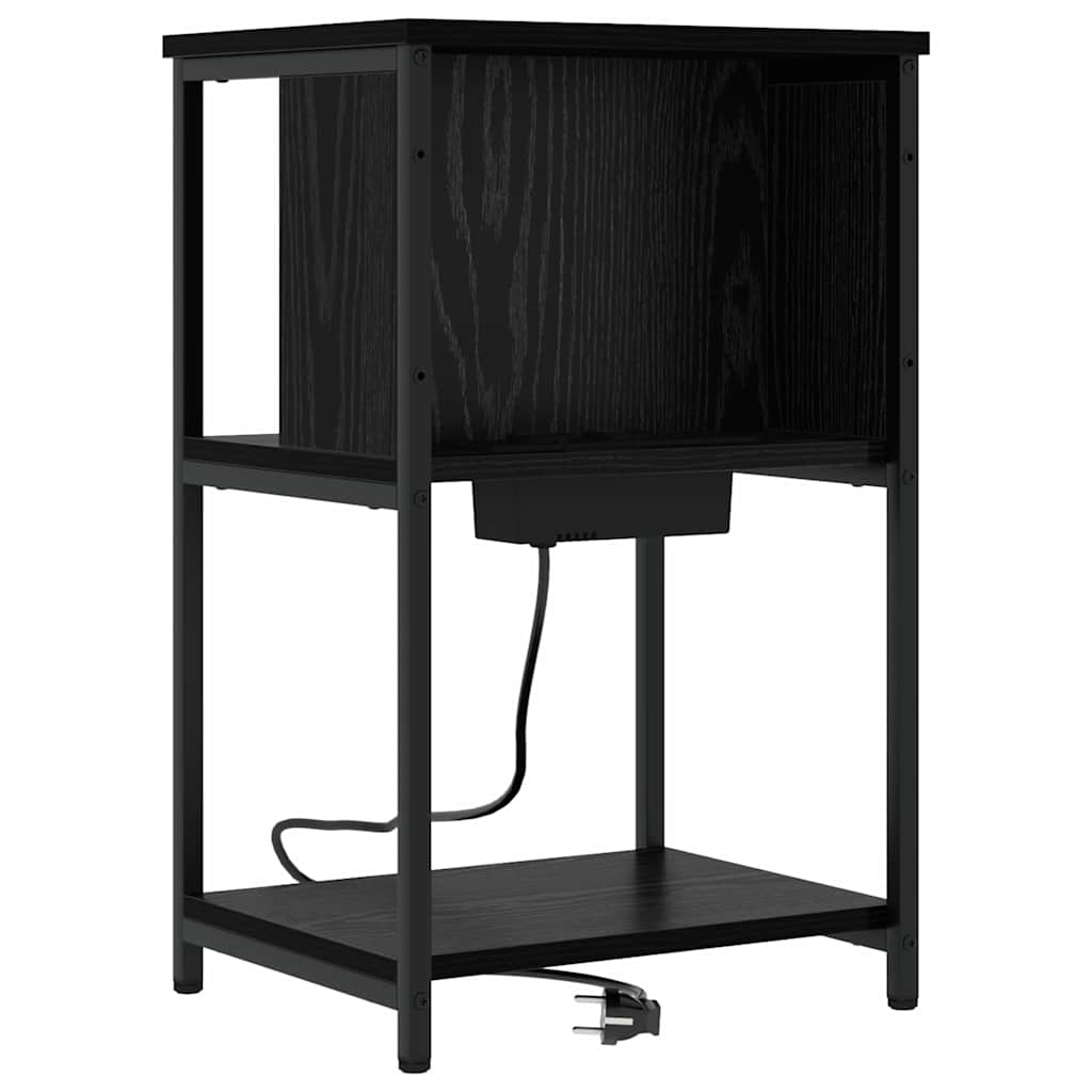 Armadio da Notte Rovere Nero 38 x 31 x 61 cm Legno multistrato