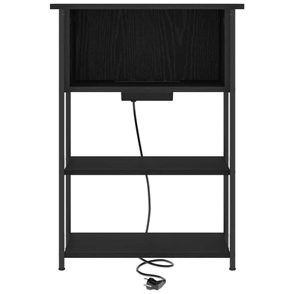 Armadio da Notte Rovere Nero 38 x 31 x 61 cm Legno multistrato