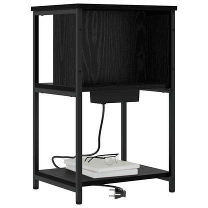 Armadio da Notte Rovere Nero 38 x 31 x 61 cm Legno multistrato