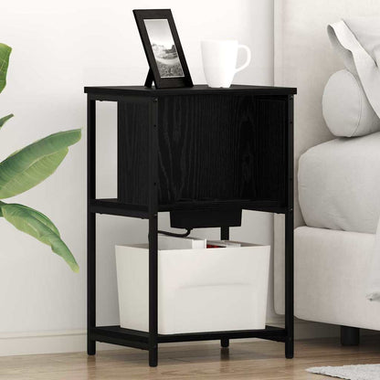 Armadio da Notte 2 pcs Rovere Nero 38 x 31 x 61 cm