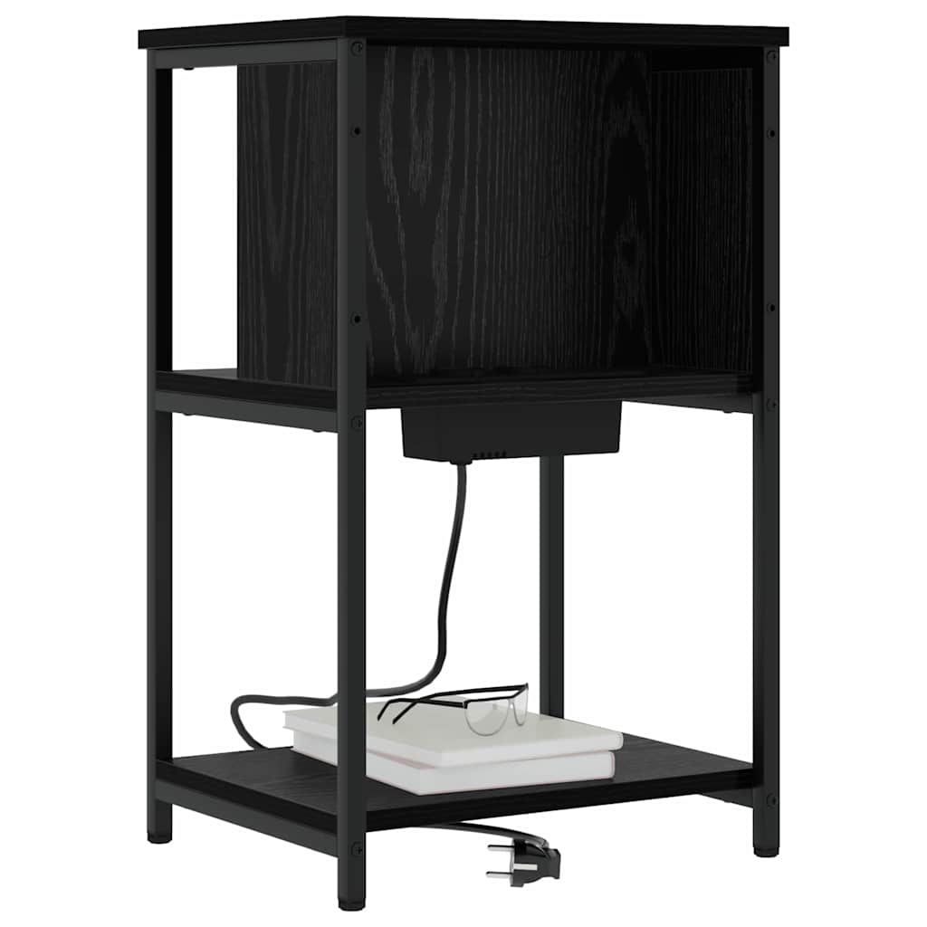 Armadio da Notte 2 pcs Rovere Nero 38 x 31 x 61 cm