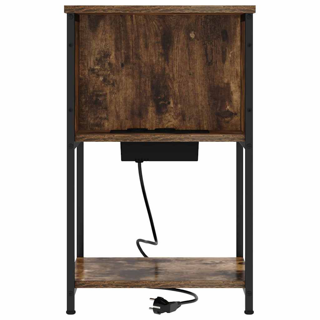 Armadio da Notte Rovere fumÃ© 38 x 31 x 61 cm Legno multistrato