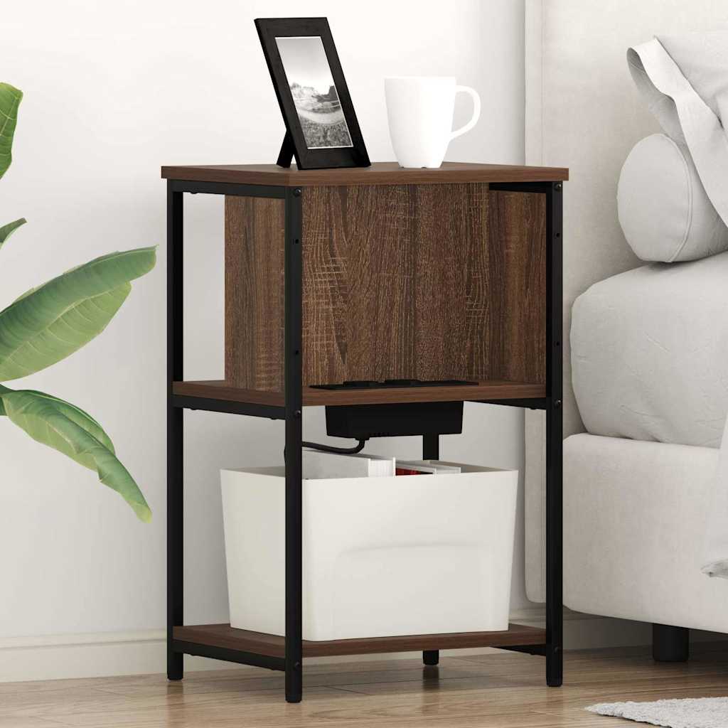 Armadio da Notte 2 pcs Rovere Marrone 38 x 31 x 61 cm
