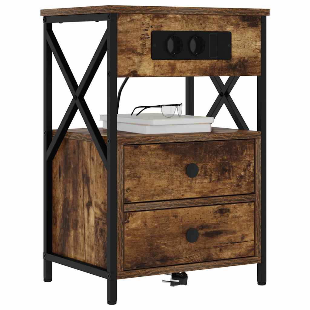 Armadio da Notte Rovere fumÃ© 40 x 31 x 60 cm Legno multistrato