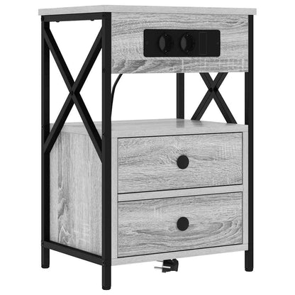 Armadio da Notte con cassetto Grigio Sonoma 40 x 31 x 60 cm