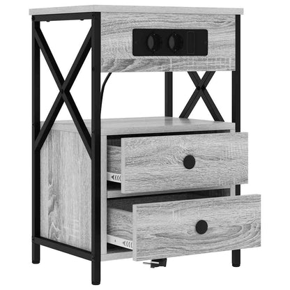 Armadio da Notte con cassetto Grigio Sonoma 40 x 31 x 60 cm