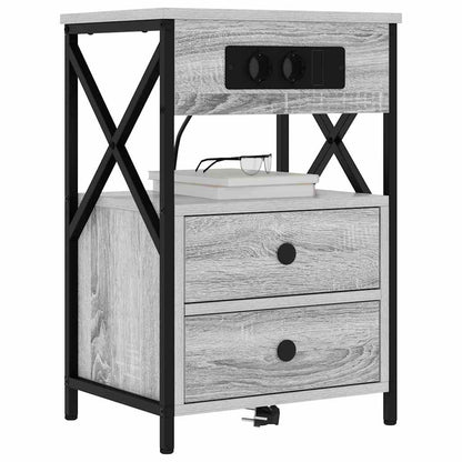 Armadio da Notte con cassetto Grigio Sonoma 40 x 31 x 60 cm