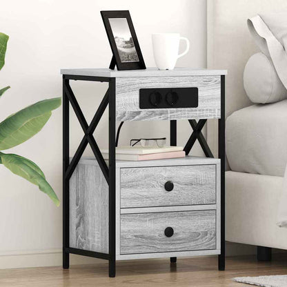 Armadio da Notte 2 pcs Grigio Sonoma 40 x 31 x 60 cm