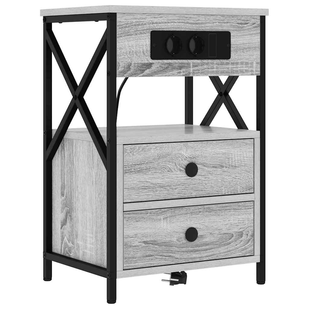 Armadio da Notte 2 pcs Grigio Sonoma 40 x 31 x 60 cm