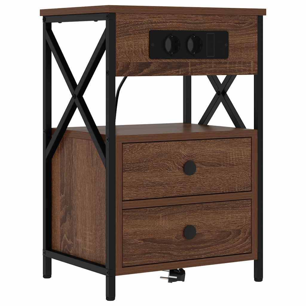 Armadio da Notte con cassetto Rovere Marrone 40 x 31 x 60 cm