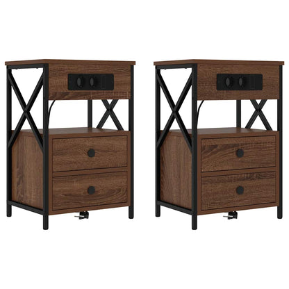 Armadio da Notte 2 pcs Rovere Marrone 40 x 31 x 60 cm