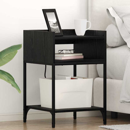 Armadio da Notte Rovere Nero 40 x 40 x 61 cm Legno multistrato