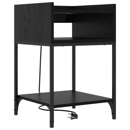 Armadio da Notte Rovere Nero 40 x 40 x 61 cm Legno multistrato