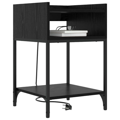 Armadio da Notte Rovere Nero 40 x 40 x 61 cm Legno multistrato