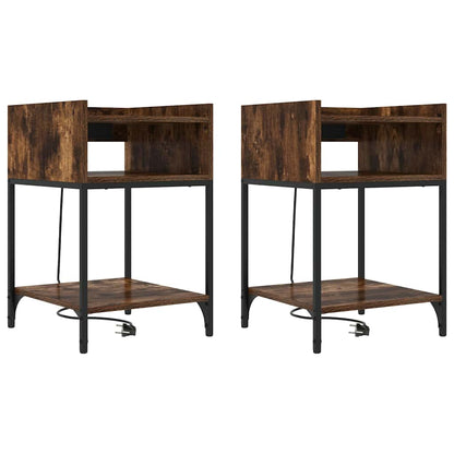 Armadio da Notte 2 pcs Rovere fumÃ© 40 x 40 x 61 cm