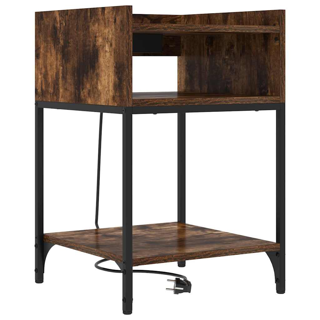 Armadio da Notte 2 pcs Rovere fumÃ© 40 x 40 x 61 cm