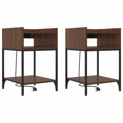 Armadio da Notte 2 pcs Rovere Marrone 40 x 40 x 61 cm