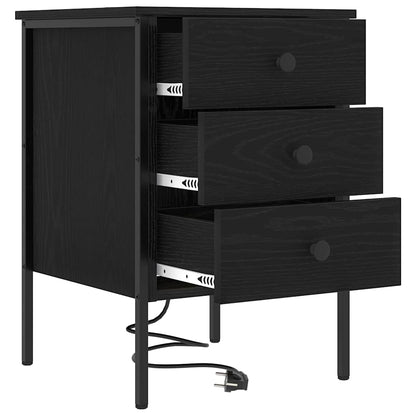 Armadio da Notte Rovere Nero 42 x 41 x 61 cm Legno multistrato