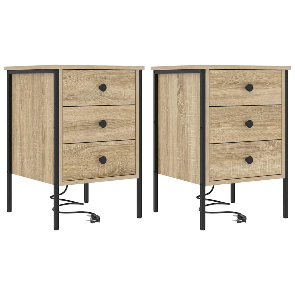 Armadio da Notte 2 pcs Rovere Sonoma 42 x 41 x 61 cm