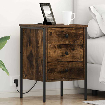 Armadio da Notte con cassetto 2 pcs Rovere fumÃ© 42 x 41 x 61 cm