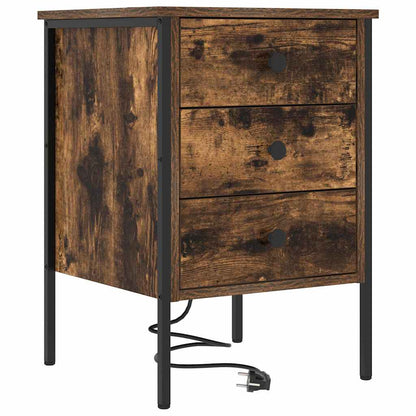 Armadio da Notte con cassetto 2 pcs Rovere fumÃ© 42 x 41 x 61 cm