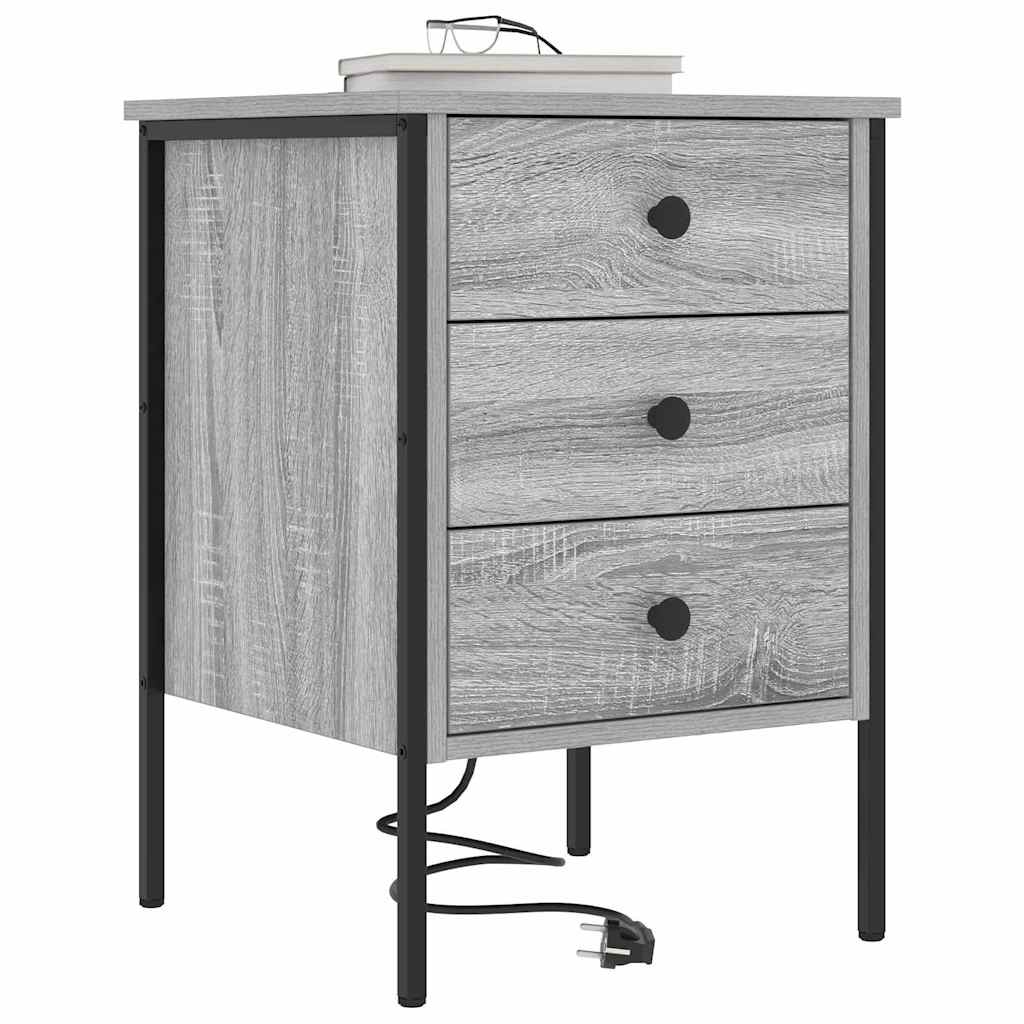 Armadio da Notte con cassetto Grigio Sonoma 42 x 41 x 61 cm