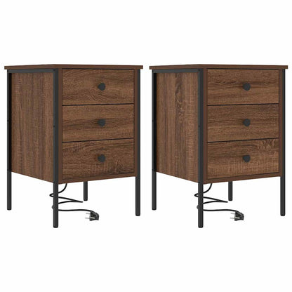 Armadio da Notte 2 pcs Rovere Marrone 42 x 41 x 61 cm