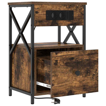 Armadio da Notte Rovere fumÃ© 40 x 31 x 60 cm Legno multistrato