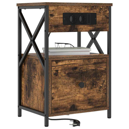 Armadio da Notte con cassetto 2 pcs Rovere fumÃ© 40 x 31 x 60 cm