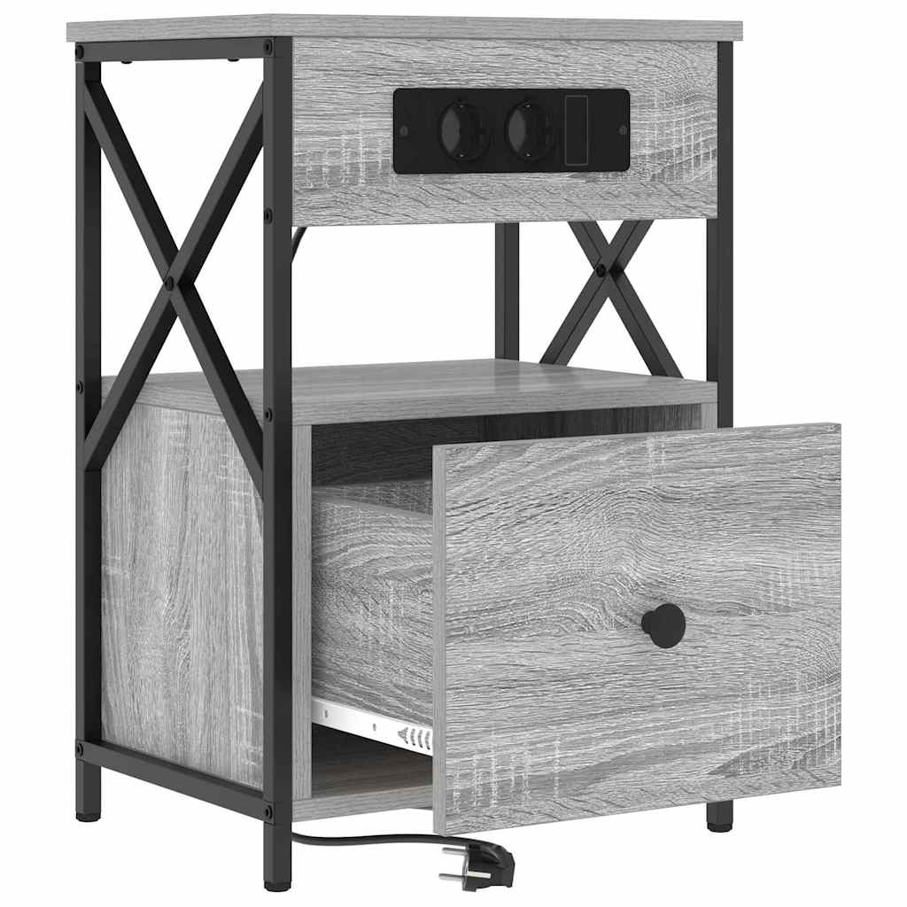Armadio da Notte con cassetto Grigio Sonoma 40 x 31 x 60 cm