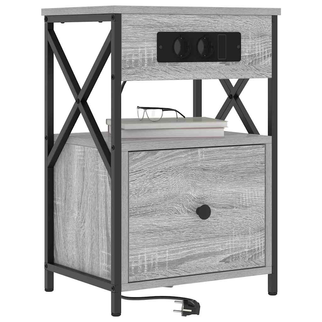 Armadio da Notte con cassetto Grigio Sonoma 40 x 31 x 60 cm