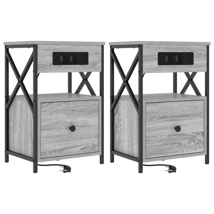 Armadio da Notte 2 pcs Grigio Sonoma 40 x 31 x 60 cm