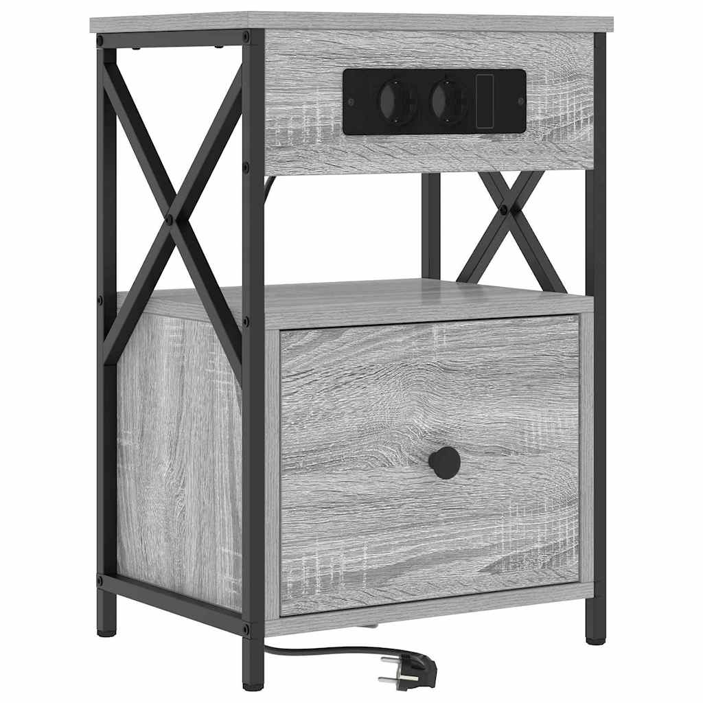 Armadio da Notte 2 pcs Grigio Sonoma 40 x 31 x 60 cm