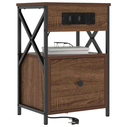 Armadio da Notte con cassetto Rovere Marrone 40 x 31 x 60 cm