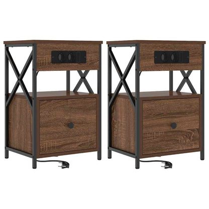Armadio da Notte 2 pcs Rovere Marrone 40 x 31 x 60 cm