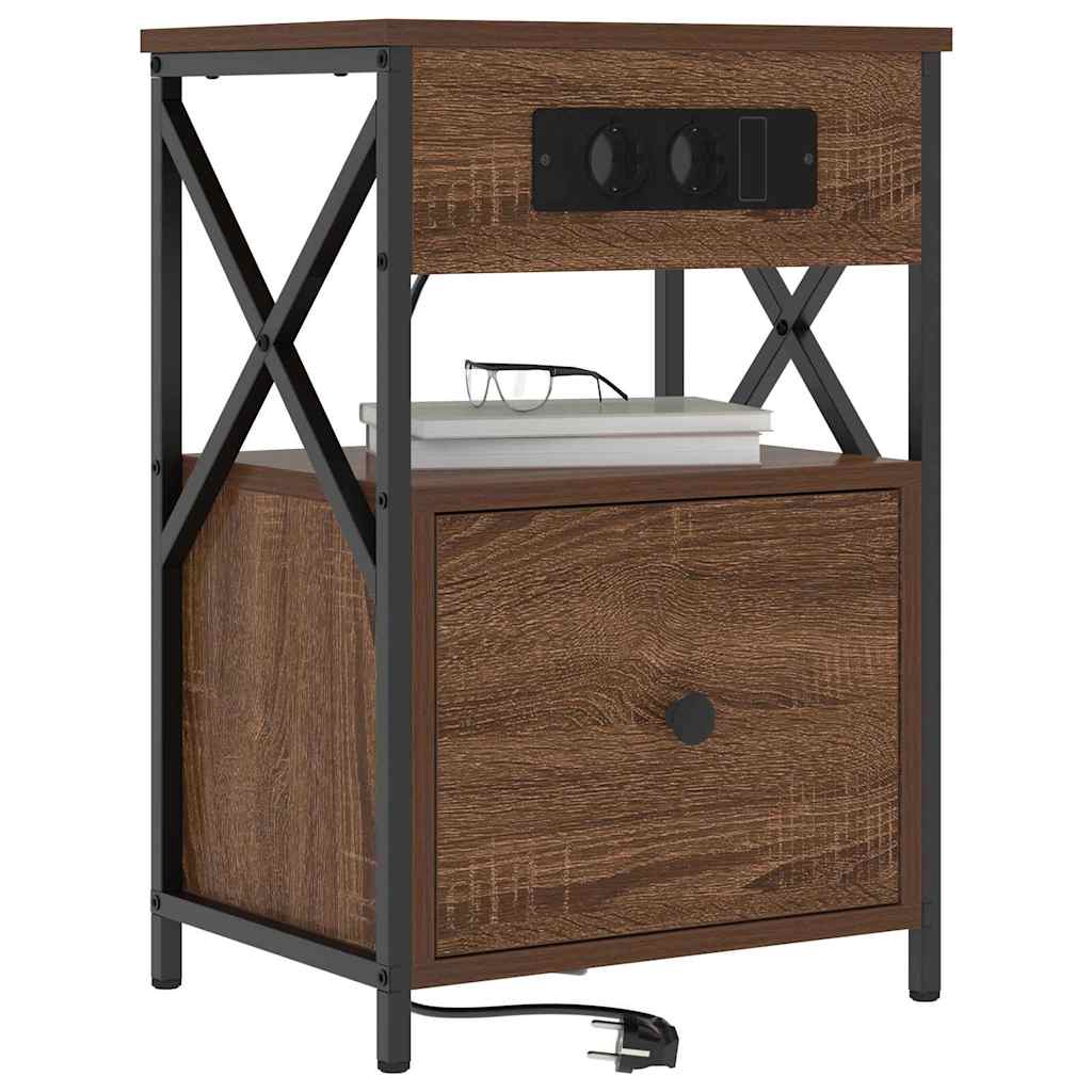 Armadio da Notte 2 pcs Rovere Marrone 40 x 31 x 60 cm