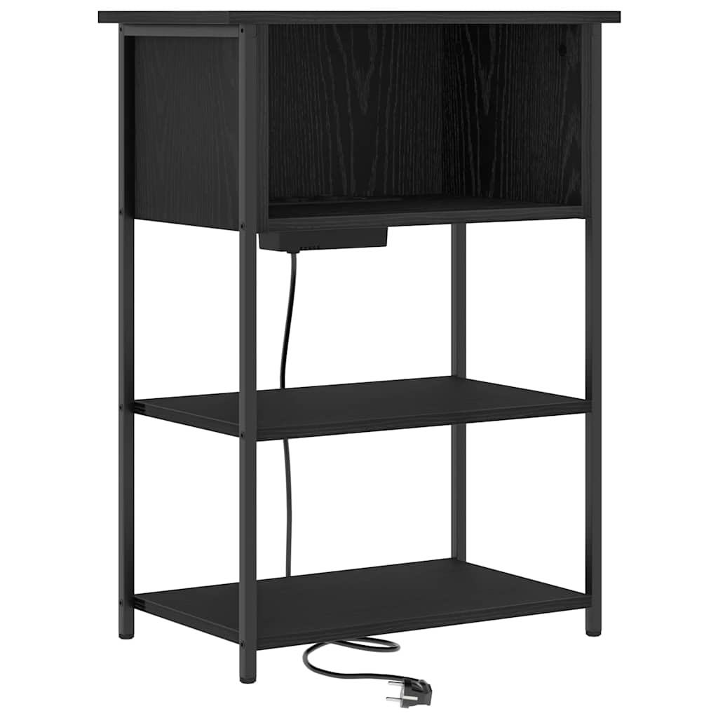 Armadio da Notte Rovere Nero 55 x 31 x 76 cm Legno multistrato